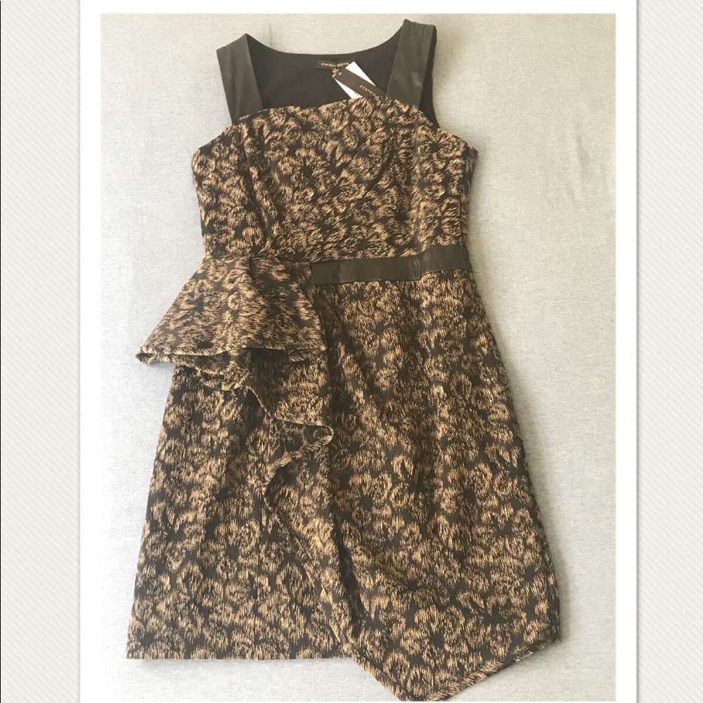 Cynthia Steffe Tapestry Brocade A Line Mini Dress Women’s Sz 8 Gold Black